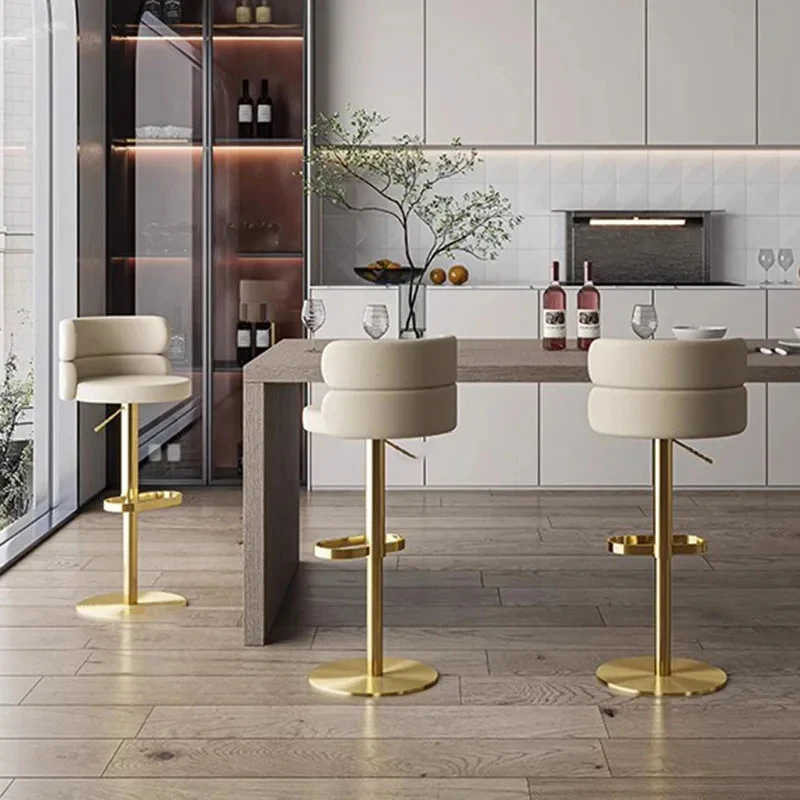 

Lifting Gold Bar Chairs Office Back Adjustable Library Bar Stools Barber Reinforce Sgabello Cucina Alto Restaurant Furniture