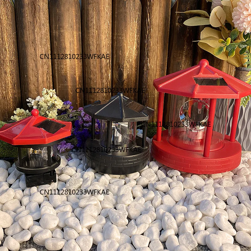 New Solar Revolving Lighthouse, Beacon Tower LED Lights Outdoor Garden Landscape Decoration Lights