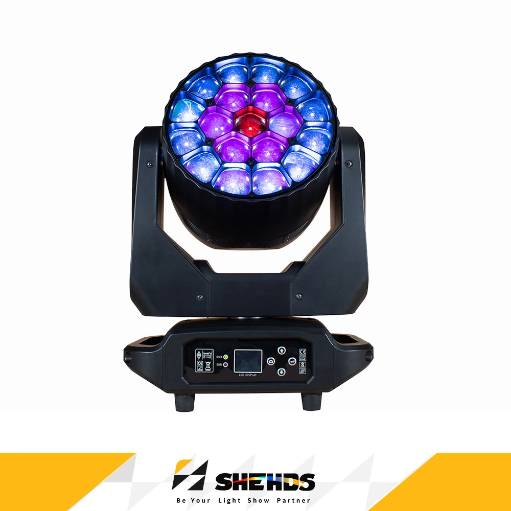 SHEHDS 19x20 واط LED تتحرك رئيس عيون النحل غسل شعاع المرحلة ضوء تأثير المهنية ل DJ ديسكو حفل زفاف الحفل DMX512