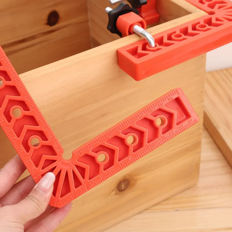 L شكل زاوية حاكم مكتشف دقيق متعدد الأغراض أداة قياس قوي البلاستيك مشبك معدني النجارة الجمعية قياس الزاوية اليمنى #4