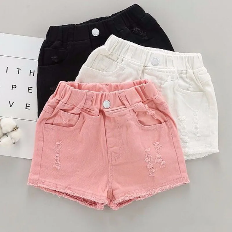 Girls Denim Shorts Teenagers Summer Cute Short Pants Kids Beach Clothes Children's Shorts For Girls 3-11T