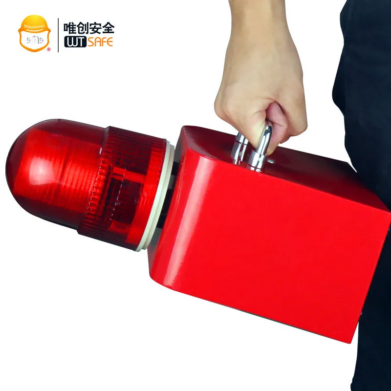 Portable Handheld Rechargeable Light Emitting Diode Flashing Alarm Beacon Metal Alarm Horn with Red Light Emitting Diode Flash f