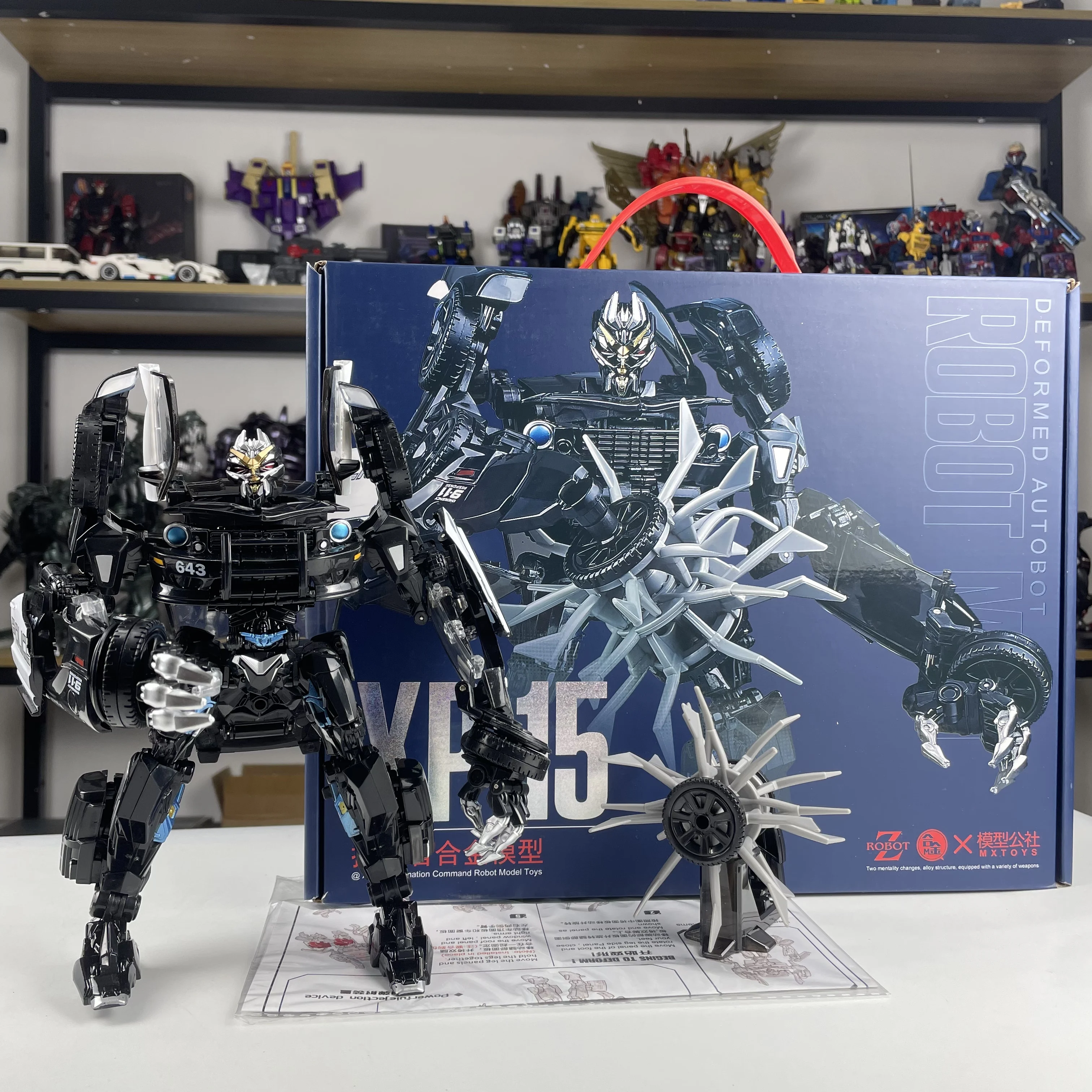 

Transforming Toys Model Society 6807 Xp15 20CM Roadblock Alloy Police Car Boy Robot Action Figures Collection Gifts Anime