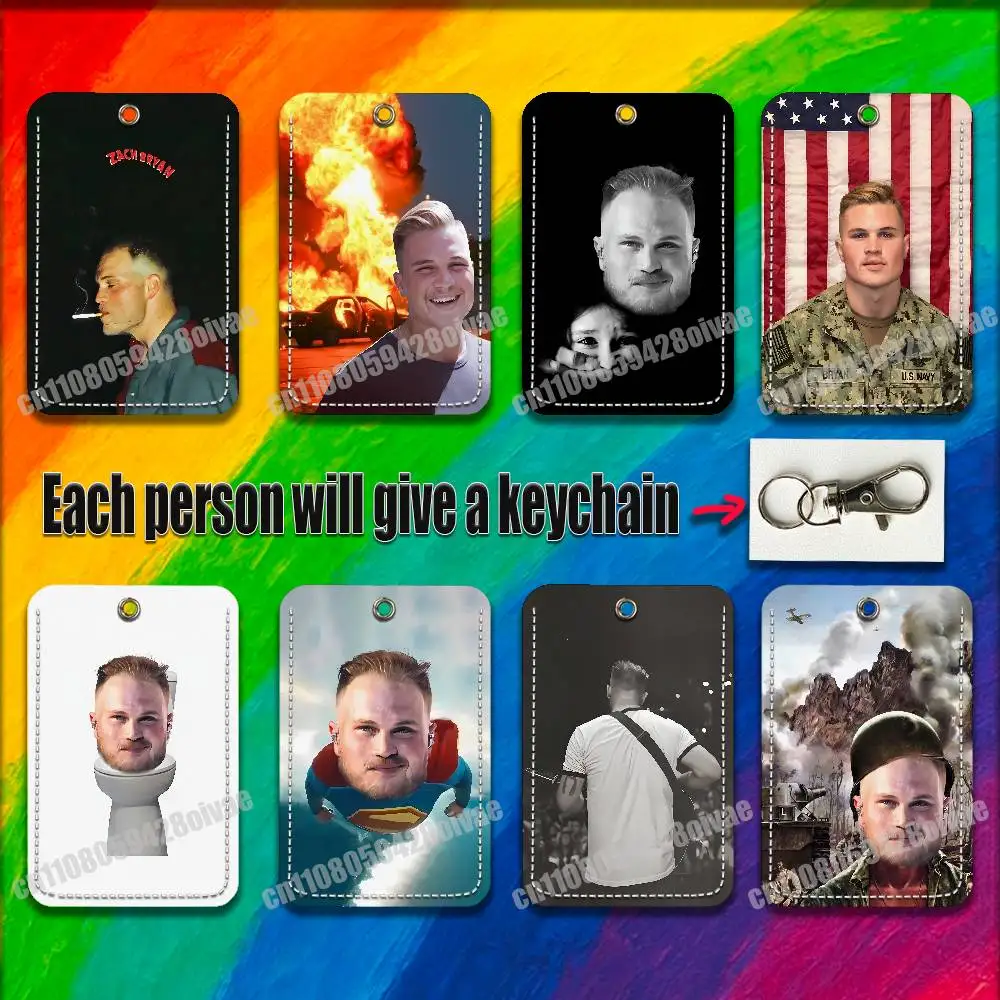 

Z-Zach B-Bryan American Heartbreak For ID Clips Credit Bank Campus Card Holder Cover Decoration PU Leather Keychain