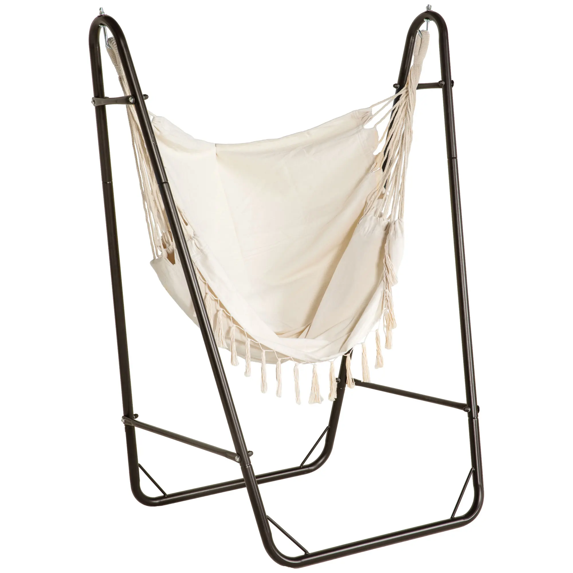 Hammock Chair w/ Metal Stand, Hammock Swing w/ Side Pocket