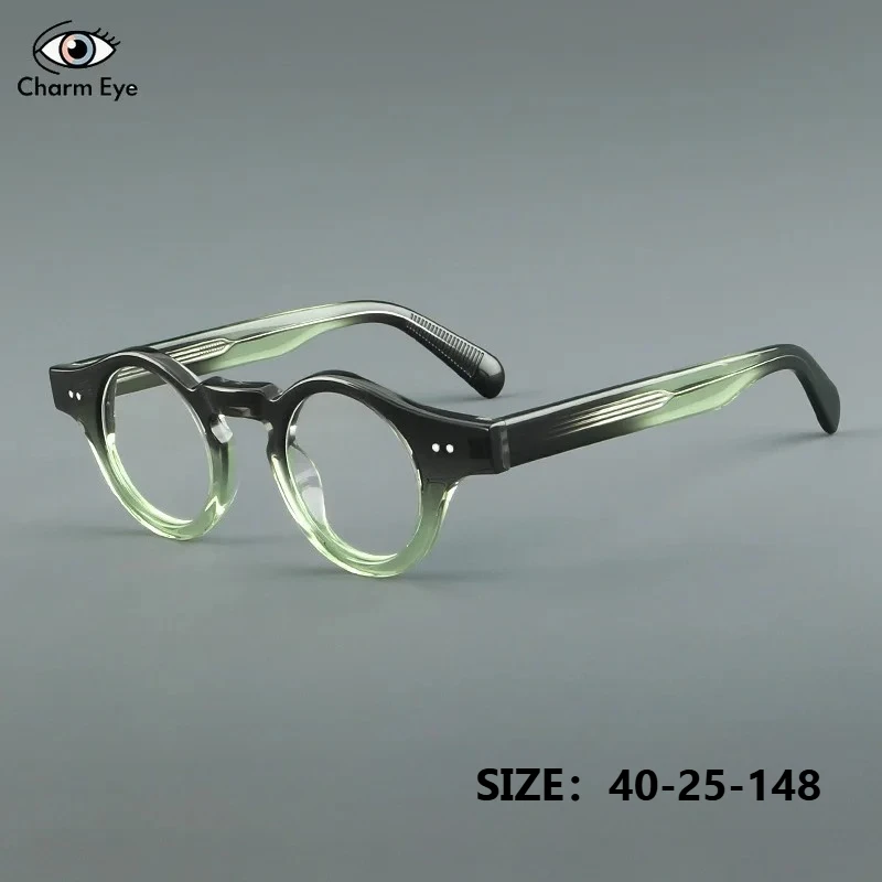 

2026 Retro Round Acetate Eyeglass Frame 23121 Men Myopia Reading Glasses Women Optics Support Customizable Prescription Lenses