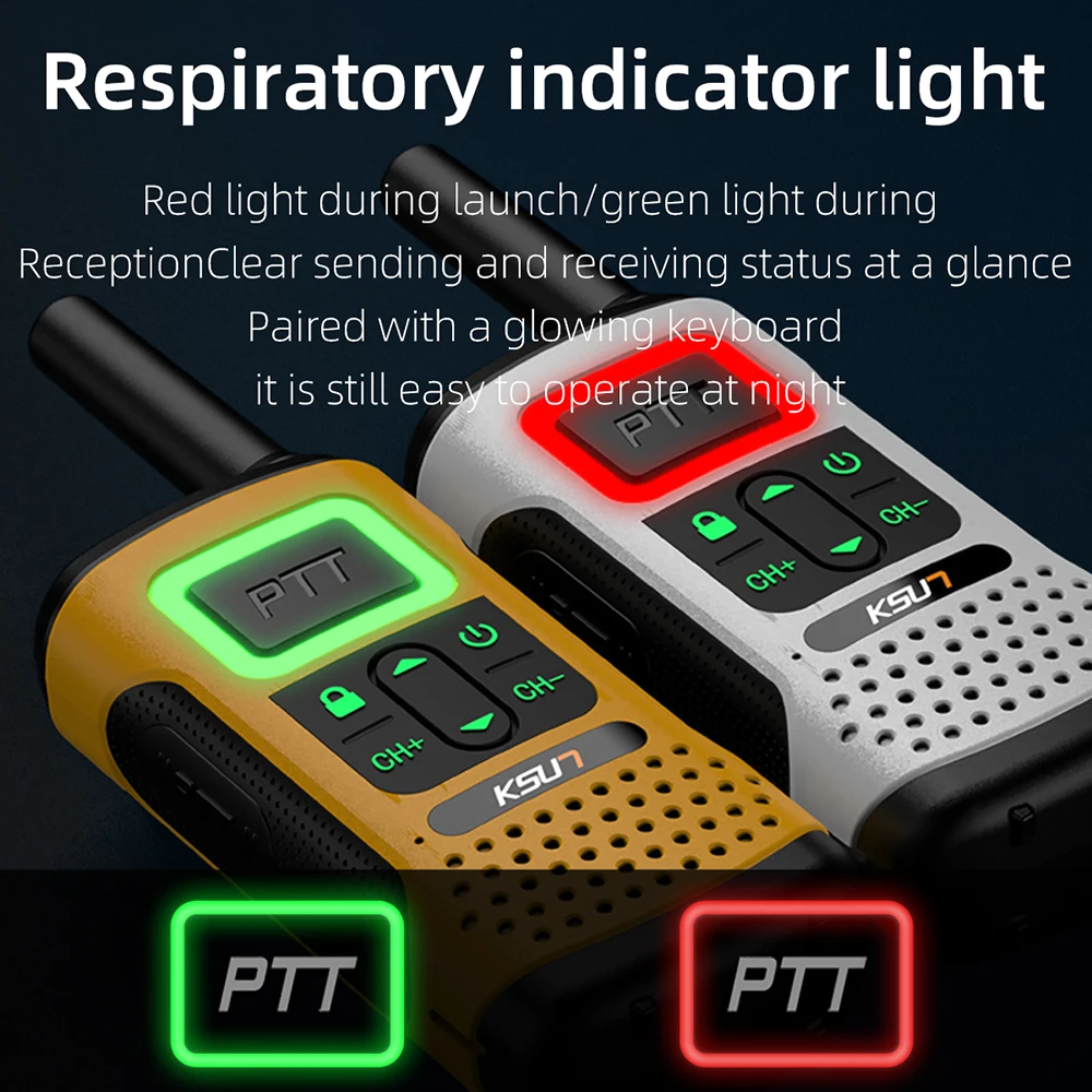 KSUN GZ32 PMR446 FRS Radio dwukierunkowe TYPE-C Szybkie ładowanie Lampka oddechowa Podwójne PTT Walkie Talkie