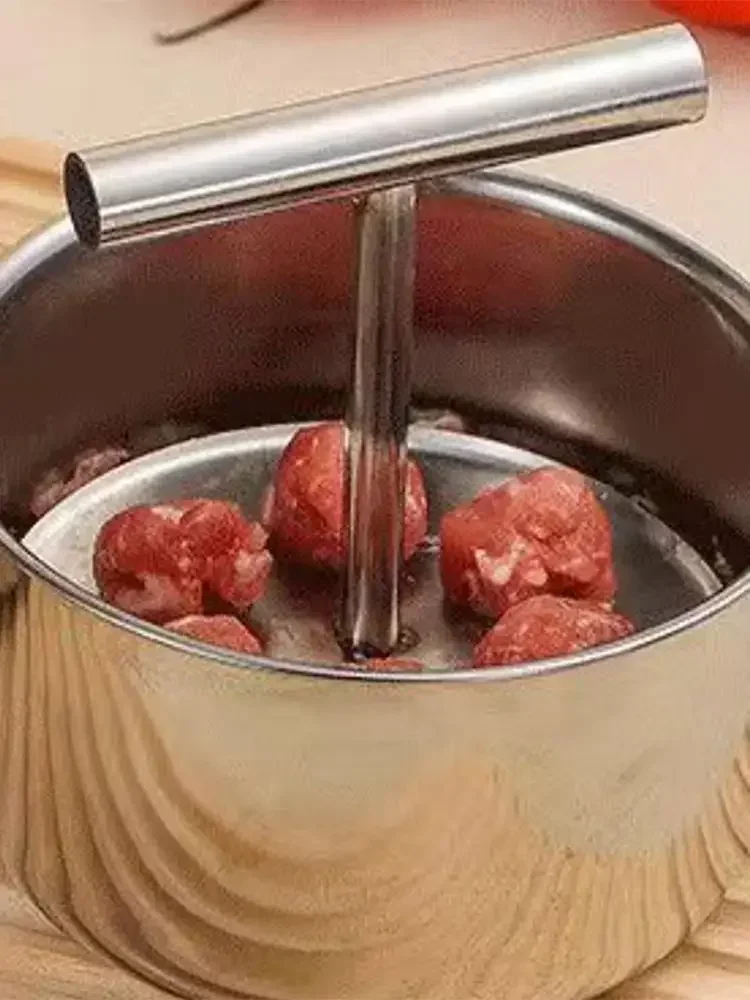 Presse Frikadelle Maker Edelstahl Frikadelle Maker Fleisch Bälle Manuelle Multi-funktionale Maker Werkzeug Haushalt Küche Manuelle Form – Detail 7