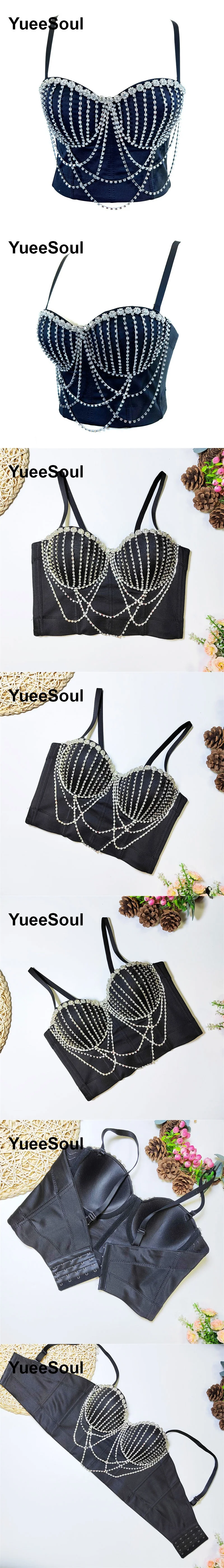 Black Y2K Tops White Rhinestone Sequins Tassel Slim Crop Top New Gothic Party Club Wedding High Street Sexy Corset Top Camis
