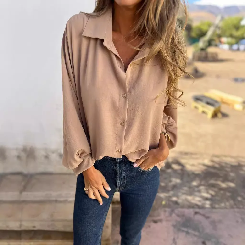 Casual White Blusas Women New Autumn Long Sleeve Button-down Blouses Solid Tops Female Elegant Office Work Shirts 2025