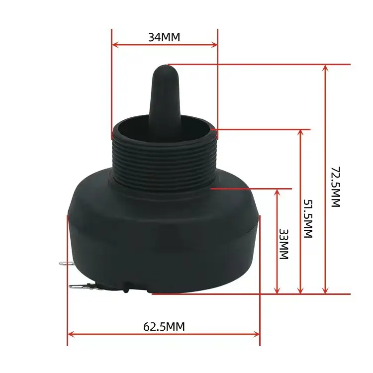 GHXAMP-Cabeça cerâmica piezoelétrica do orador do carrinho do estágio do Tweeter, 34mm rosqueado, 2.2K-27KHZ, 2pcs