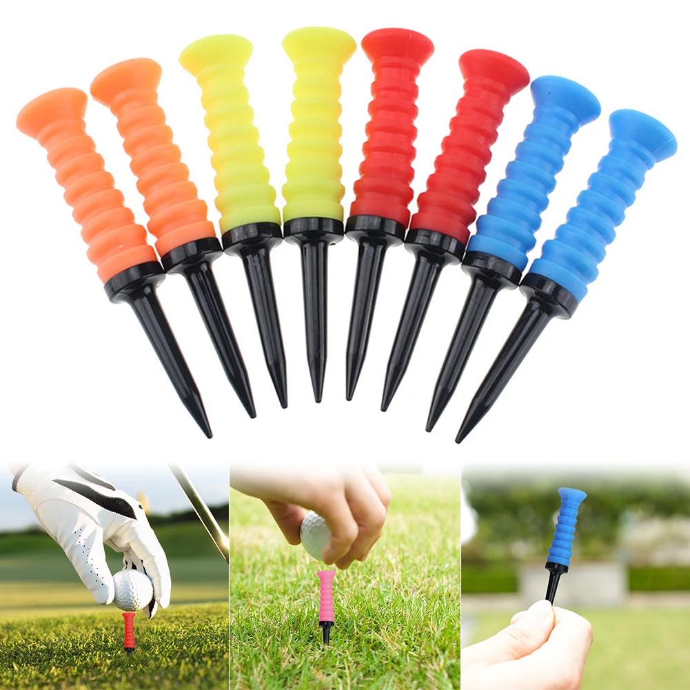 5Pcs Golf Elastic Tees 83mm Golf Practice Tees Silicone Golf Ball Holder Golf Limited Ball Tee Golf Training Accessories