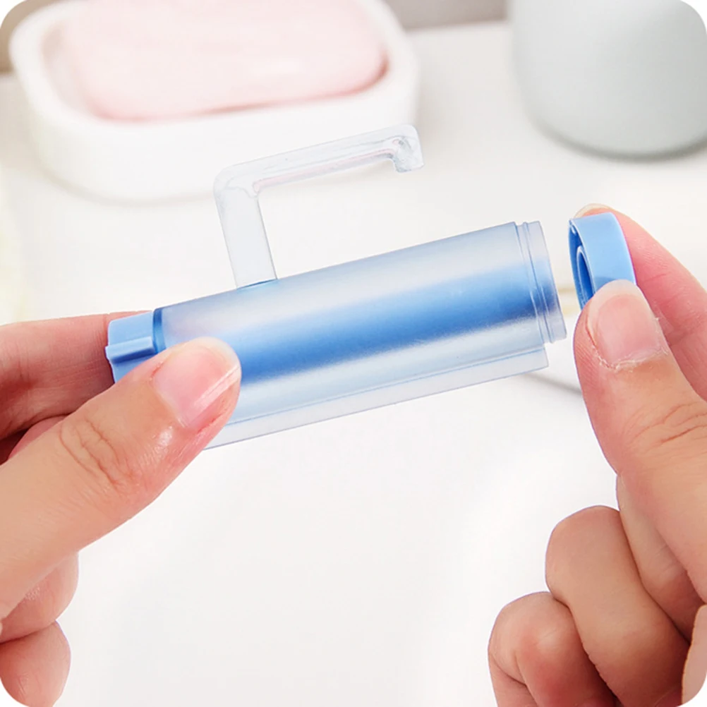 

Blue Reusable Toothpaste Squeezer Rolling Suction Hanger Durable Space-Saving Toothpaste Tube Squeezer for Home Bathroom Hotel