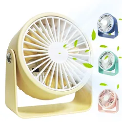 Pequeno Ferro Metal Desktop Fan, USB Recarregável, Portátil, Rotação de 360 °, Alta Qualidade, Senhoras, Bonito, 1Pc