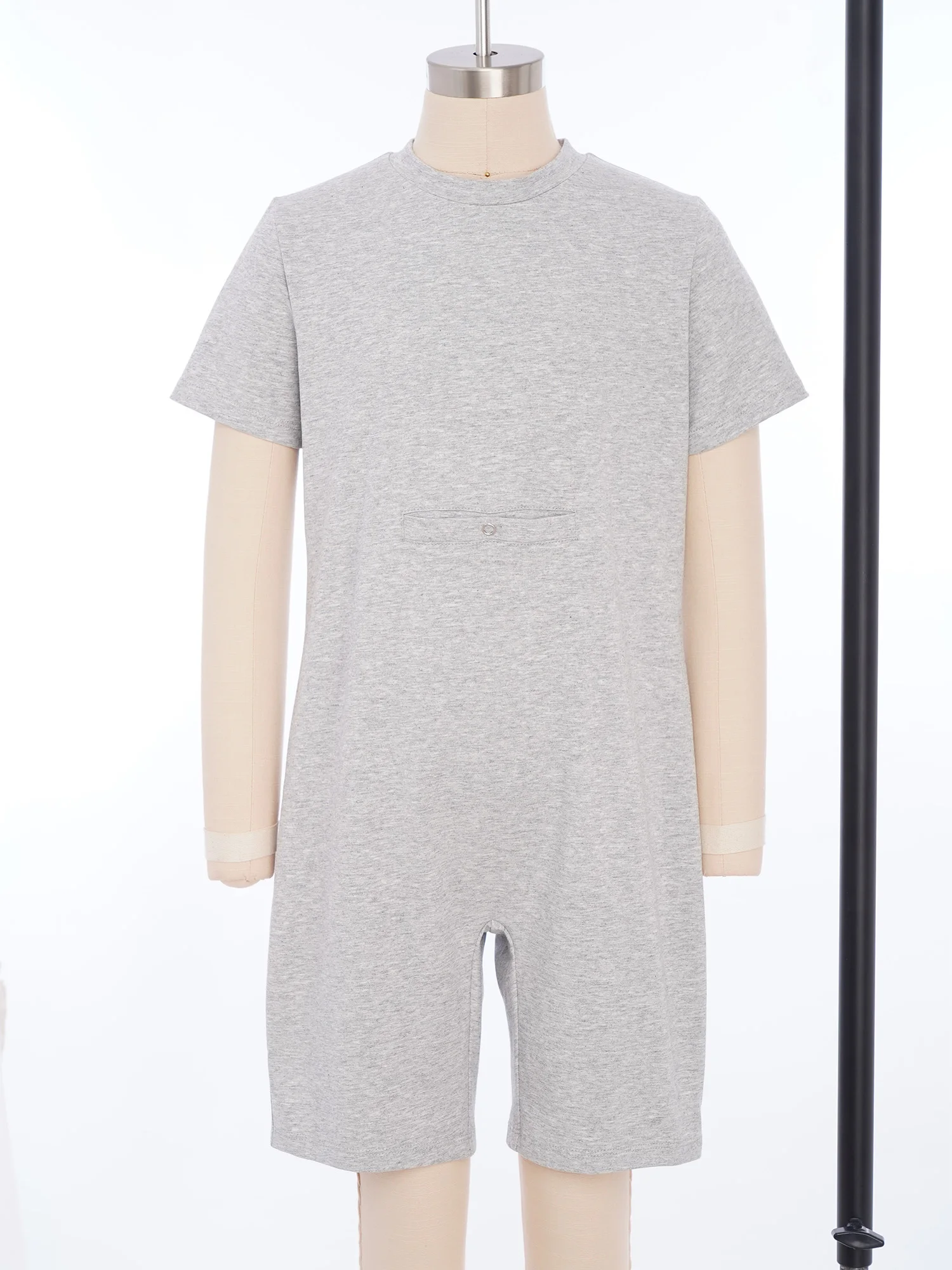 Bambini Ragazze Ragazzi Esigenze speciali Abbigliamento adattivo per bambini Tuta a maniche corte Tutina anti-striscia con accesso al tubo