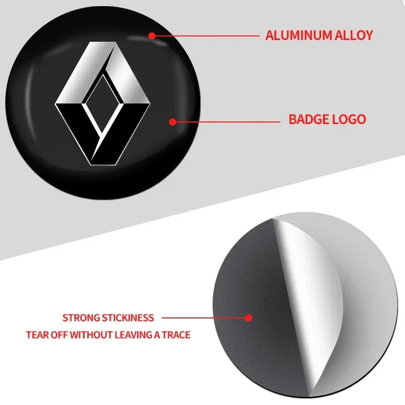 4Pcs 56mm Aluminum Emblem Car Wheel Center Hub Caps Sticker For Renault RS Koleos Captur Kadjar Megane Clio Twingo Scenic