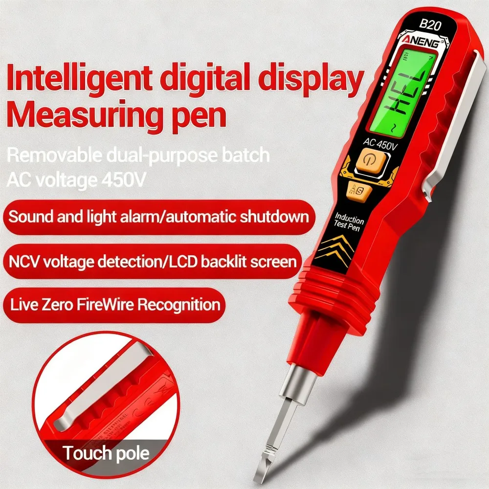 Intelligent Sensing Digital Measuring Pen Non-Contact 30V-1000V Voltage Detector NCV Voltage Probing Tester Meter Tools B20