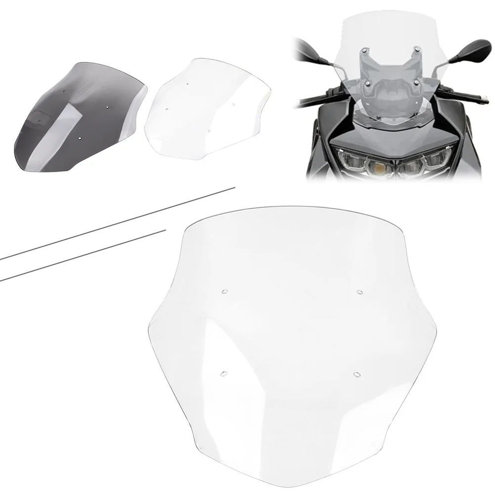 Motorcycle Windscreen Windshield Wind Deflector Spoiler Plastic For BMW C400GT 2025 Transparent/Gray