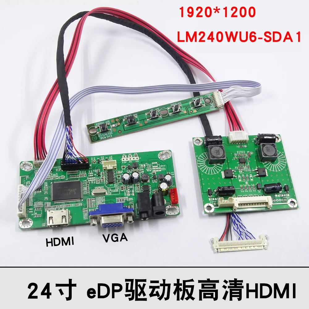 

Yqwsyxl HDMI-compatible+VGA+Audio Driver Board Kit for LM240WU6-SDA1 LM240WU6 (SD)(A1) 1920X1200 LCD screen Controller Board