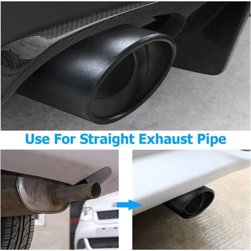 Limited Time Offer 1 Piece Car Exhaust Tip, Car Exhaust Pipe Modification Tail Throat Tail Pipe 2.1In To 1.5In Stainless Steel (