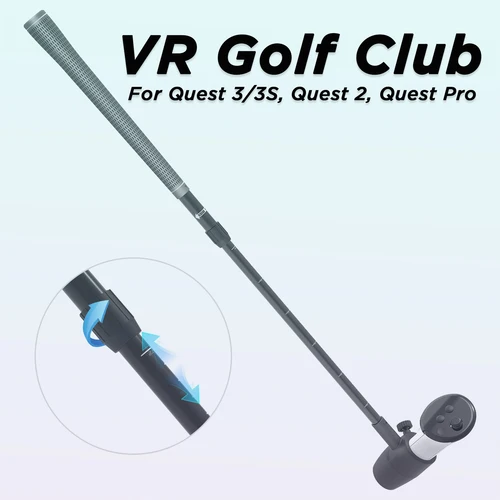 Palos de Golf para controladores Meta Quest 3S/Quest 3/Quest 2 con agarre antideslizante, extensiones ajustables de aluminio, accesorios de juego VR