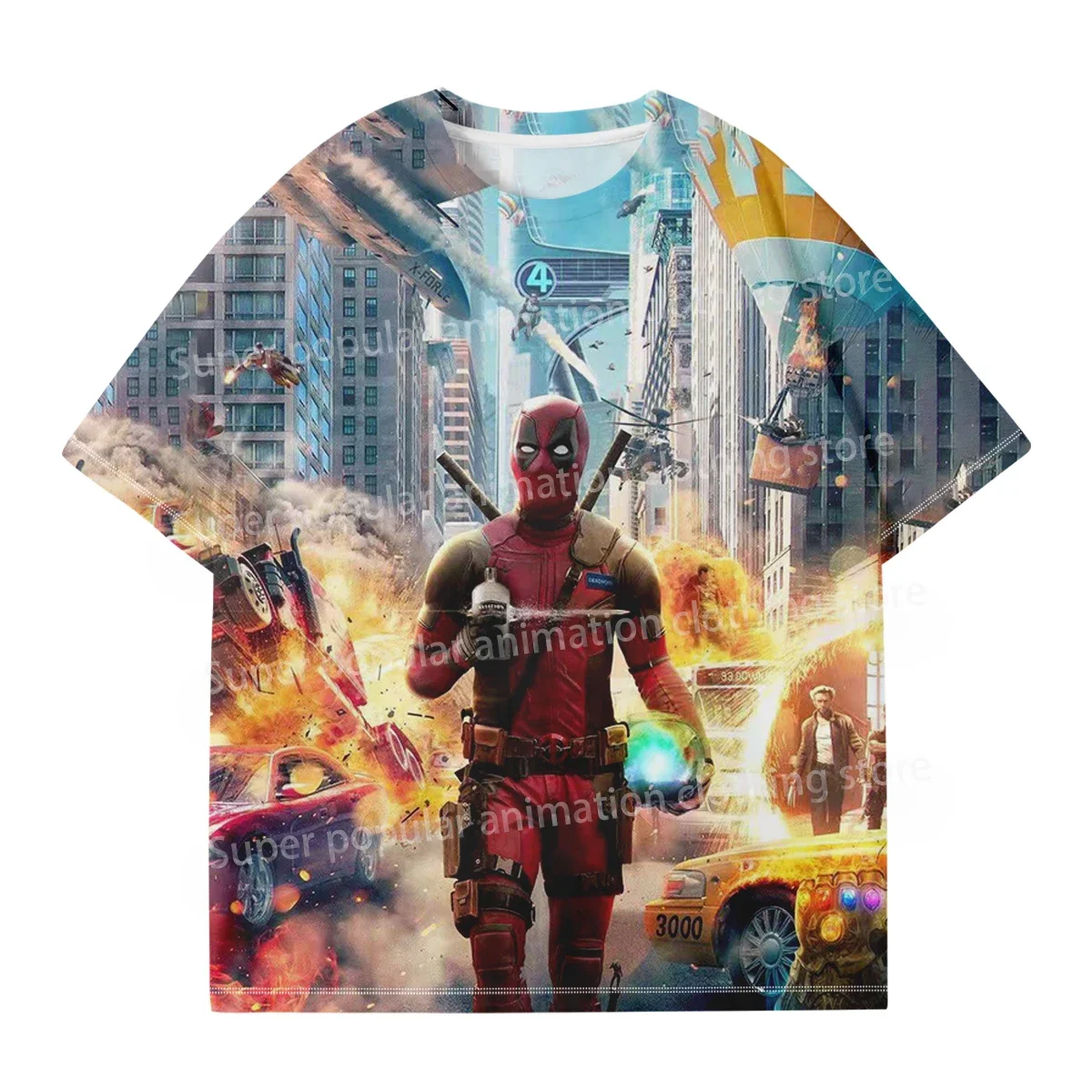 مينيسو مارفل ديدبول مقابل ولفيرين تي شيرت موضة ثلاثية الأبعاد مطبوعة تي شيرت رجالي الشارع عادية المتضخم تيز الرياضة الاطفال/الكبار بلايز