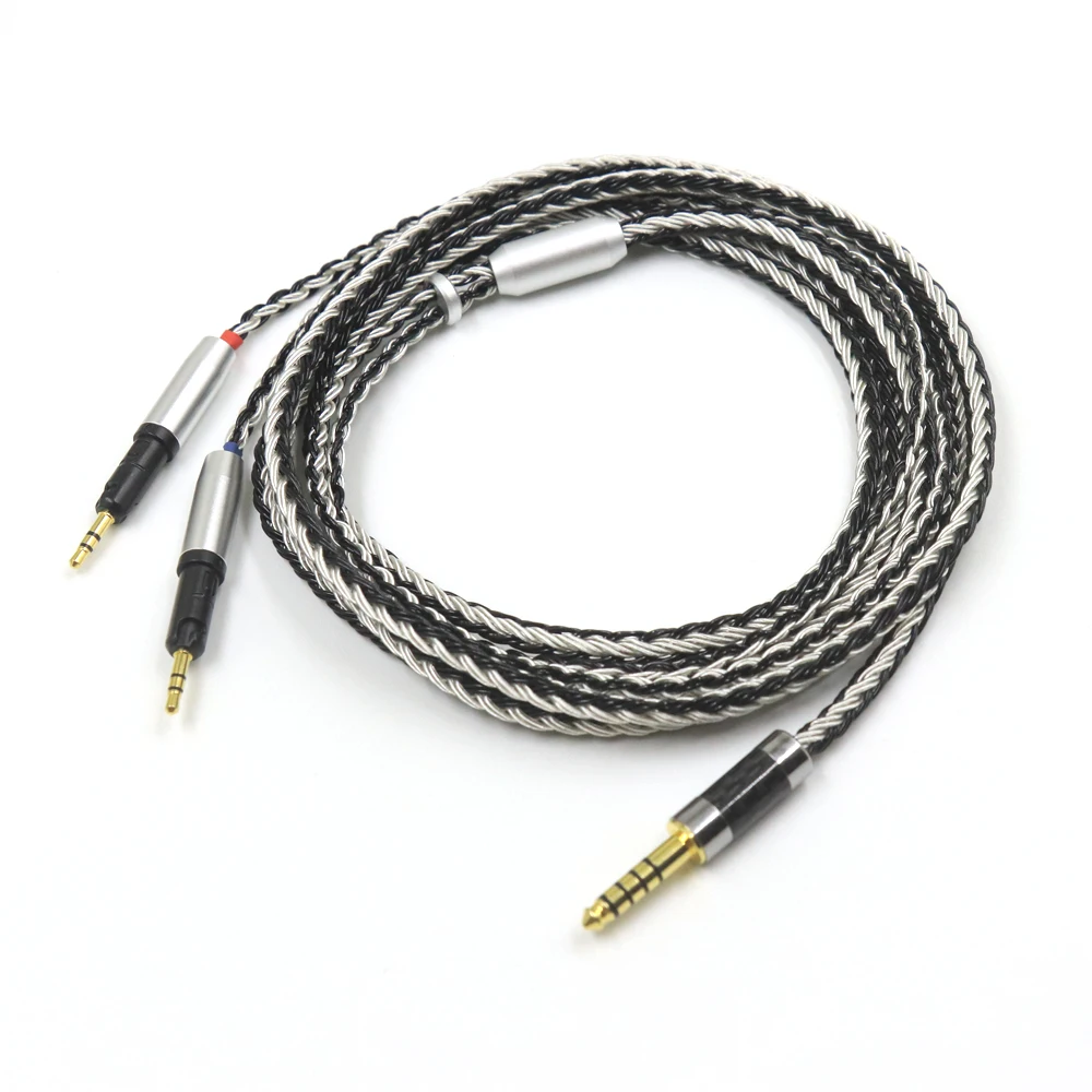 6.5mm 2.5mm XLR 4.4mm 16 Core Silver Plated Braided Earphone Headphone Cable For Audio-Technica ATH-R70X