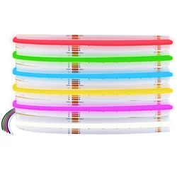COB RGBW RGBWW LED Strip Light 5pin 12mm DC24V 784LEDs High Density 1m 2m 3m 4m 5m Flexible COB Linear Lights RA90 No Waterproof