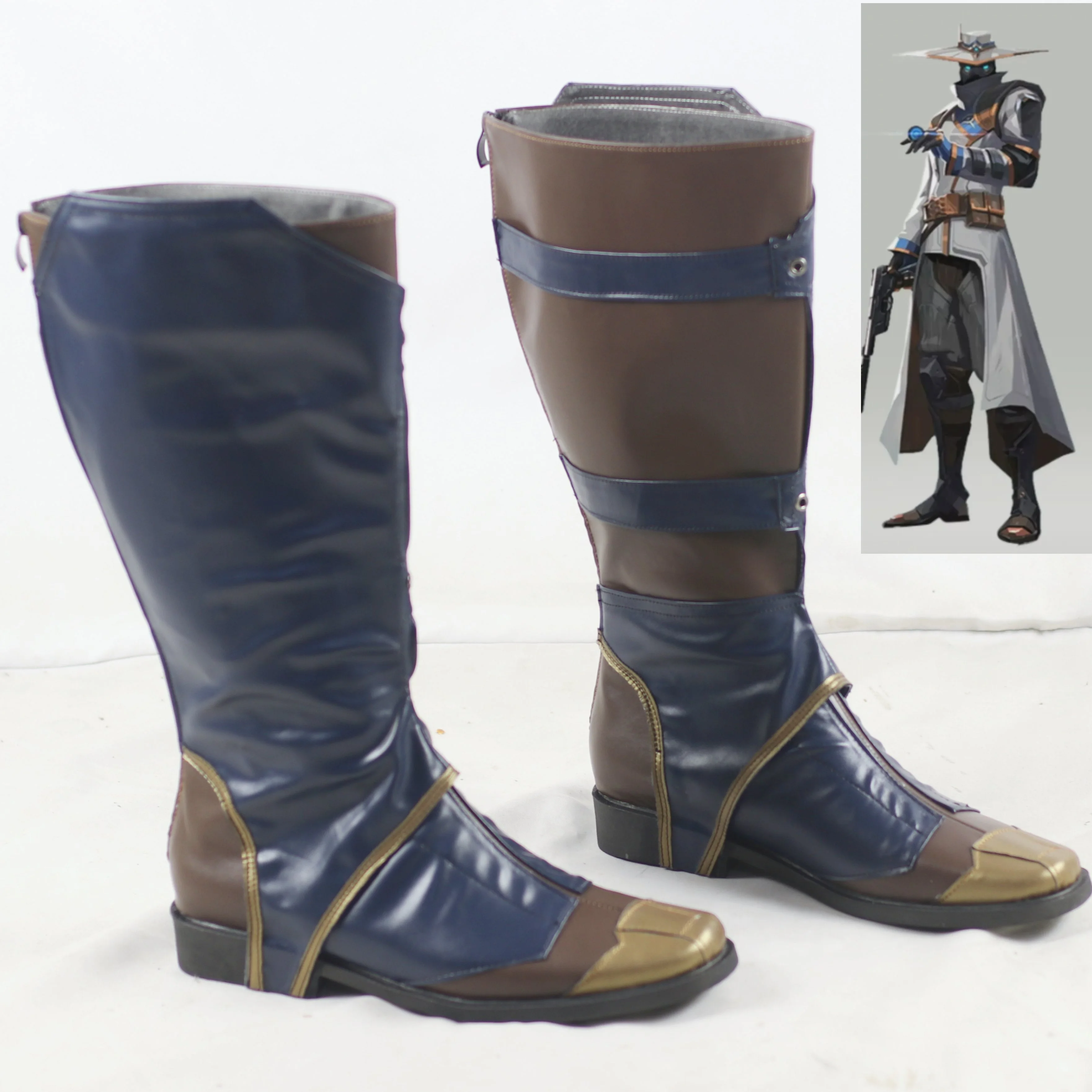 Valorant Cypher Cosplay Shoes Boots Men Disguise Halloween Party Costume Accessories Custom Made