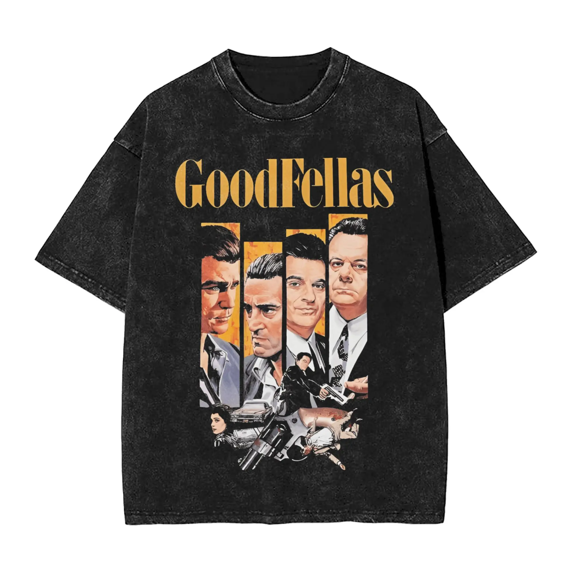 

Мужская футболка Goodfellas, мытые забавные футболки с короткими рукавами и круглым вырезом, 100% хлопок, идея для подарка, топы