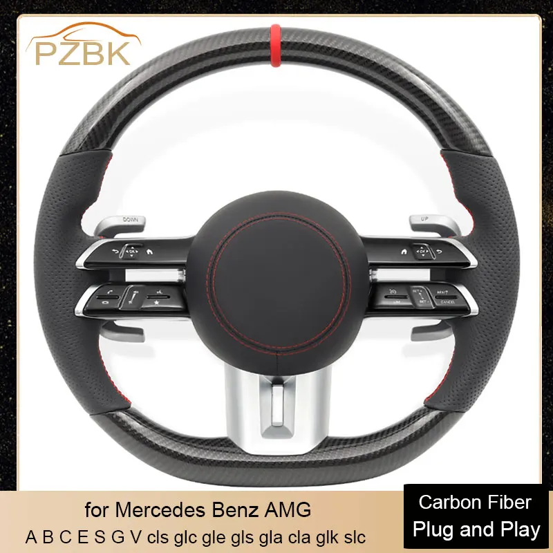 

Carbon Car Steering Wheel Plug and Play for Mercedes Benz AMG W464 W204 W205 W212 W123 A B C E S V Class Cls glc gle Gls gla Cla