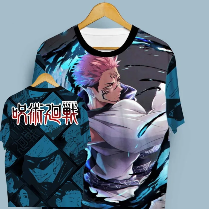 Jujutsu Kaisen Ryomen Sukuna Domain  3D Print T-shirt Men's Anime King of Curses Graphic Short Sleeve Tee Casual Streetwear Top