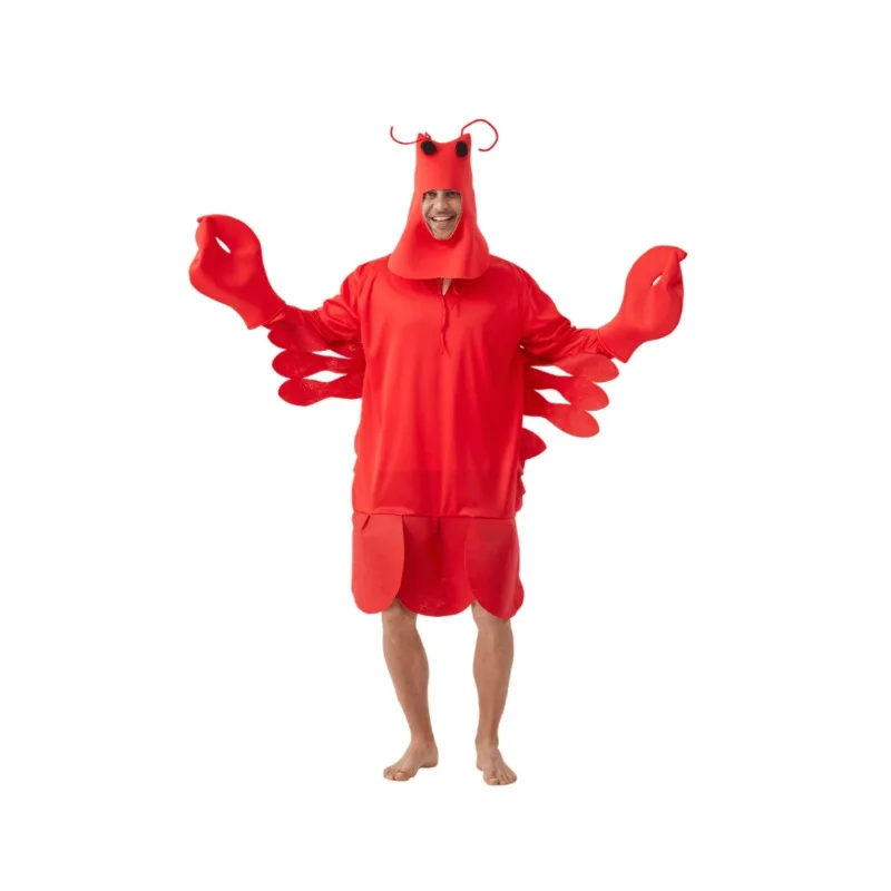 

Adult Funny Red Lobster Cosplay Marine Organisms Costume Crayfish Stage Performance Halloween Carnival Easter Purim Fancy Outfit