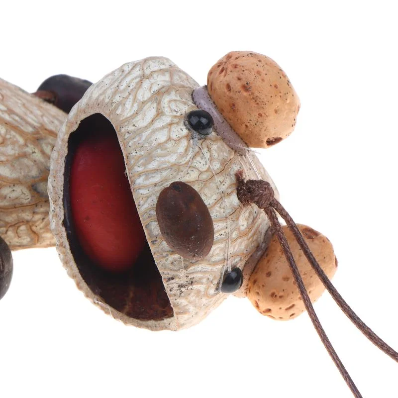 Eco-friendly Natural Nut Shell Cute Doll Pendant Handcraft Creative Walnut Funny Tongue Bag Keychain For Backpack Car Decor Gif