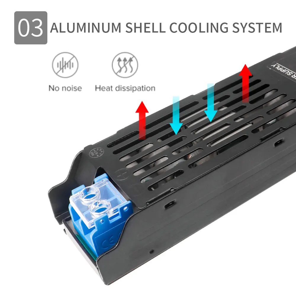 Trasformatori di luce di alimentazione A LED Ultra sottili DC 12V/24V 60W 100W 150W 200W 300W 400W Driver LED convertitore A/D per striscia LED