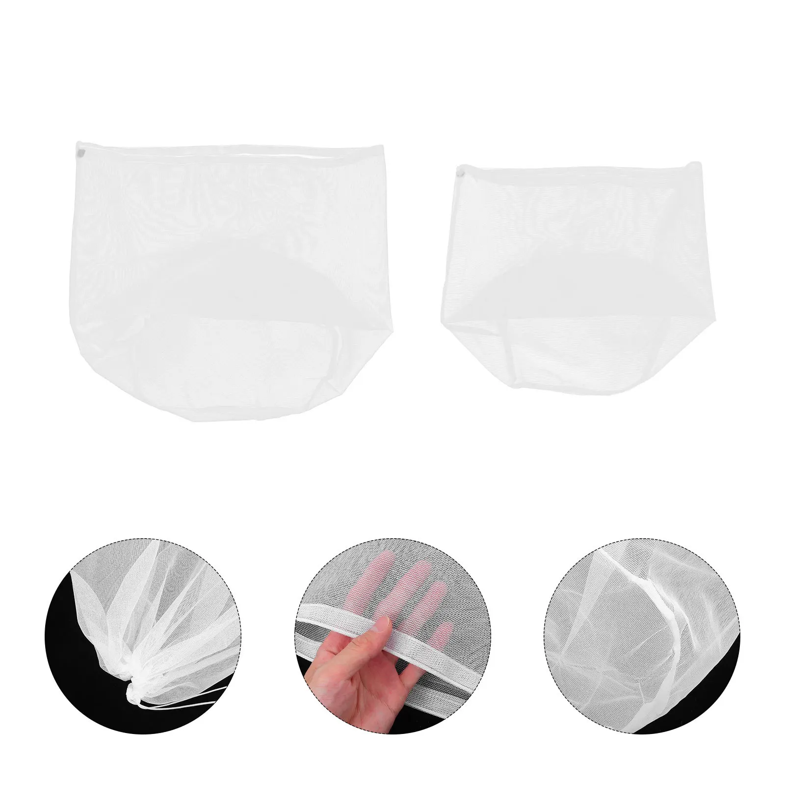 

2Pcs Mesh Laundry Bag Thickened Close-Knitted Fine Lines Foldable Delicate Bra Underwear Panties Washing Net Clothes Protection