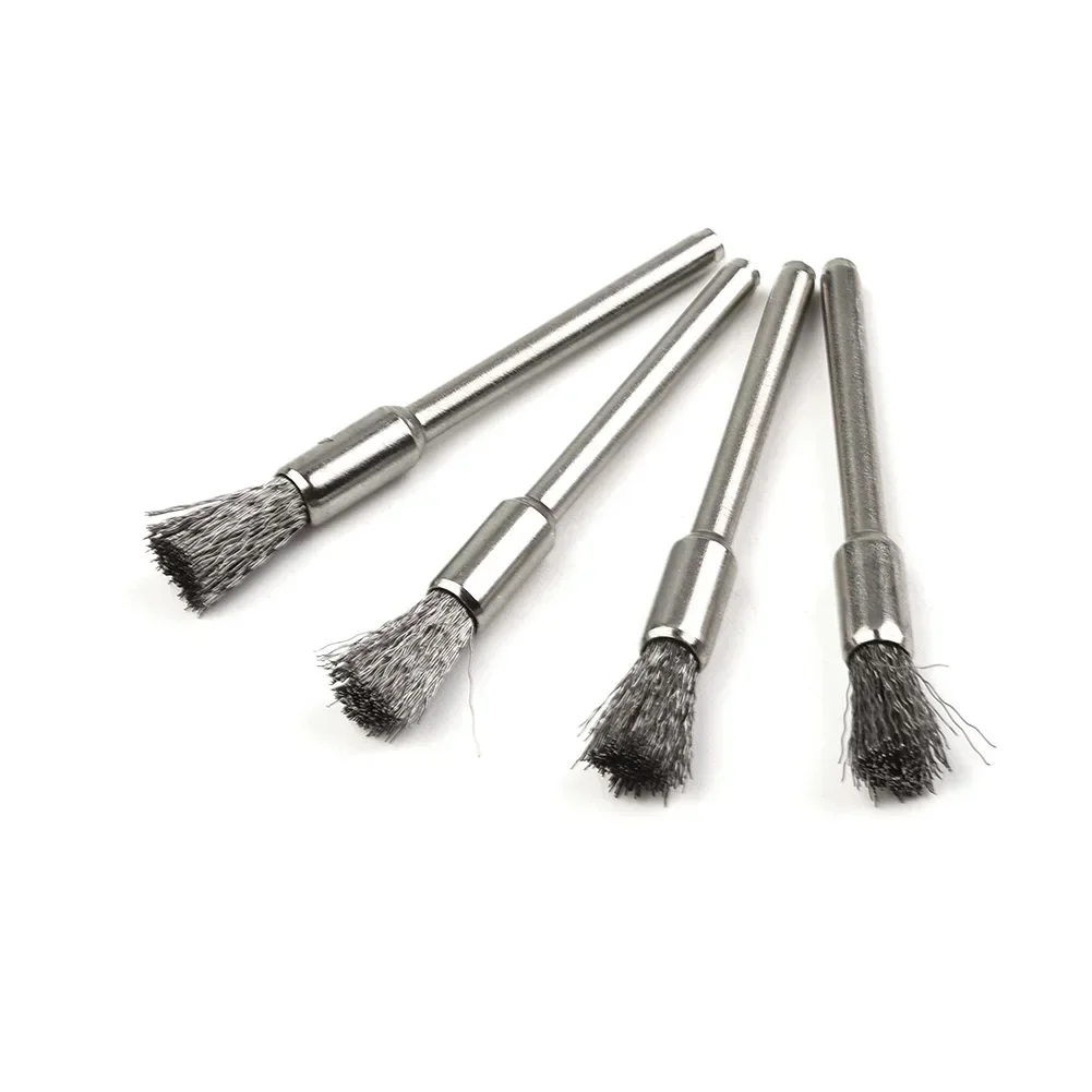 20 pz spazzola in filo di acciaio 3mm gambo 5mm diametro per la lavorazione dei metalli rotanti strumenti di pulizia di lucidatura trapano elettrico spazzola accessori