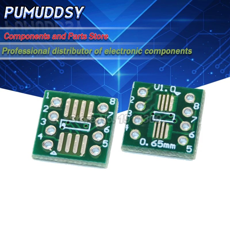 20PCS TSSOP8 SSOP8 SOP8 to DIP8 Transfer Board DIP Pin Board Pitch Adapter