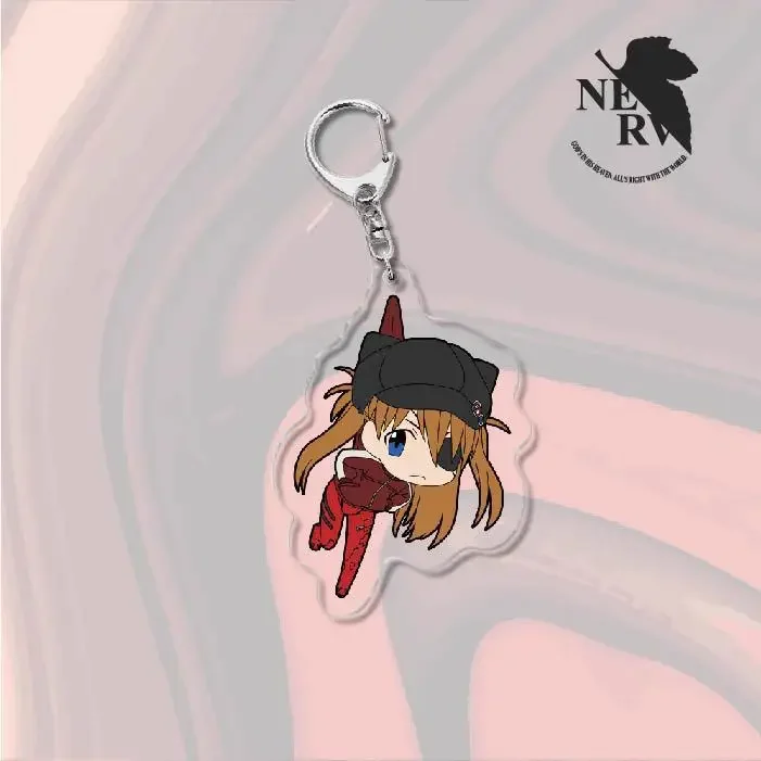 Cosplay EVA Shikinami Asuka Rangure keychain Anime Accessories