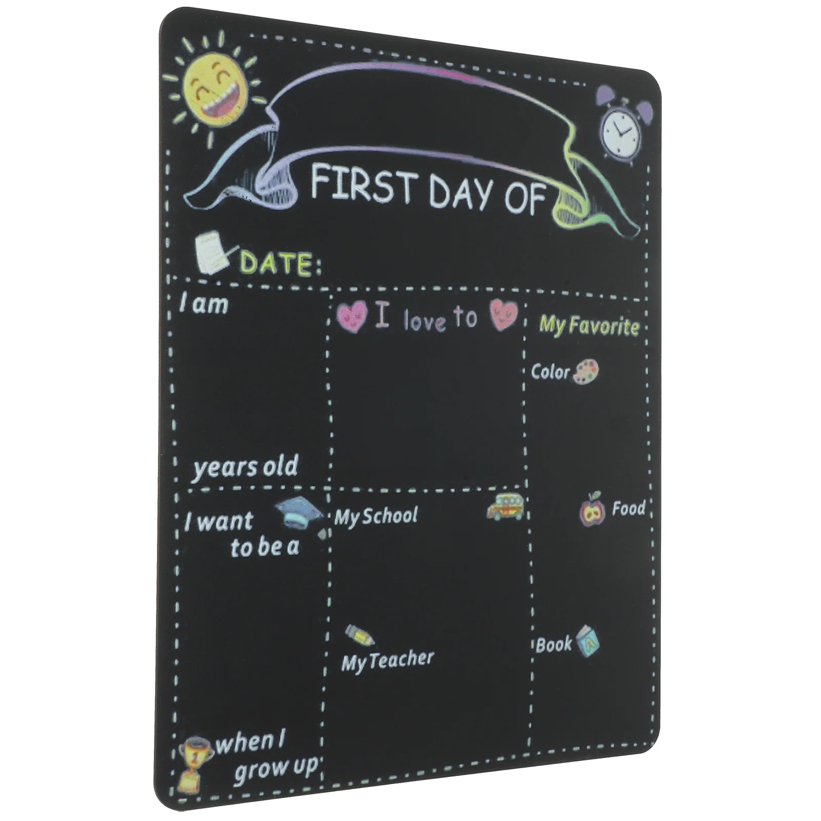 School Blackboard First Day of Sign for Children Small Chalkboard Back to Double Sided Preschool