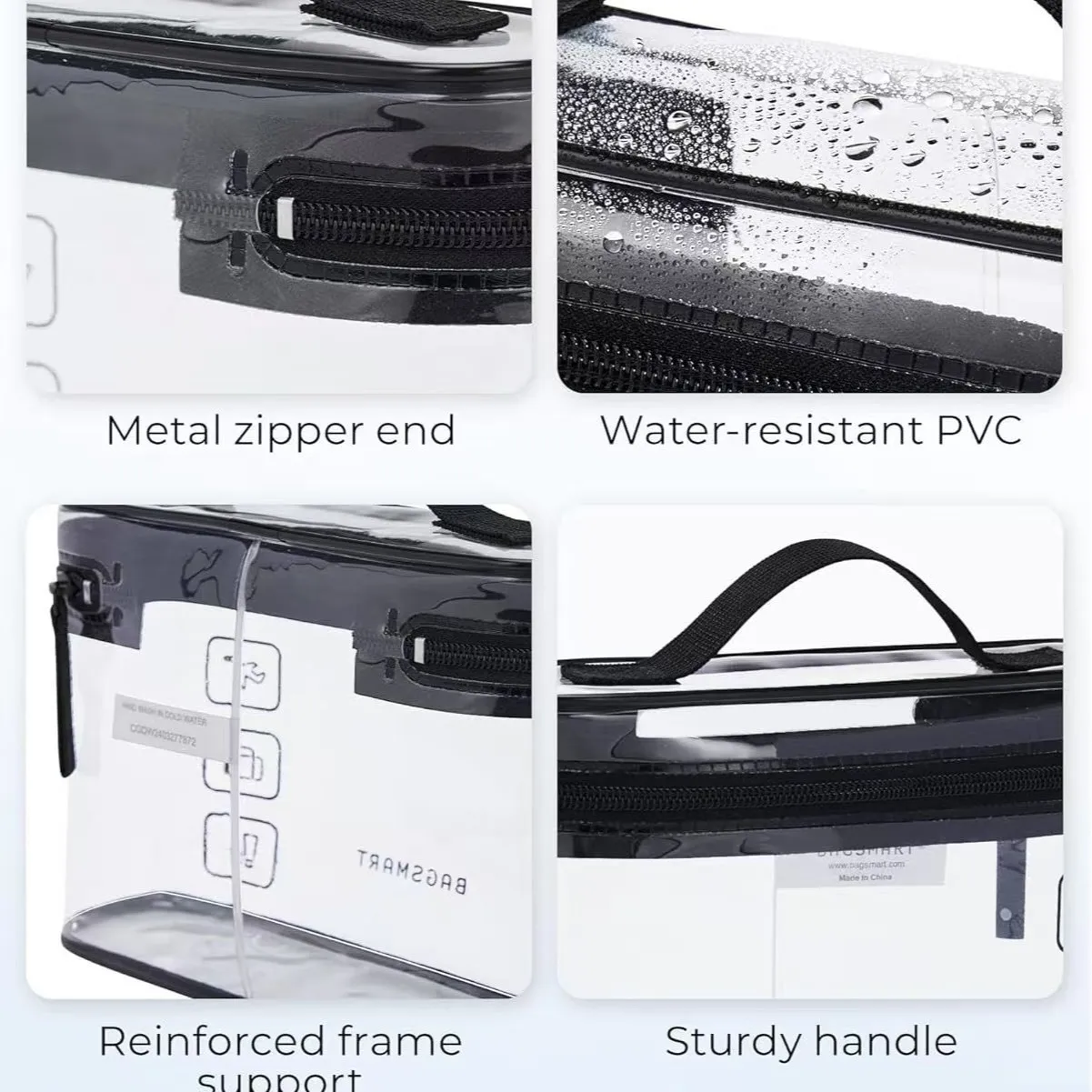 1pc Portable Clear Toiletry Beauty Kit Organizer Waterproof Cosmetic Organizer Thickened PVC Nail Artist Bag