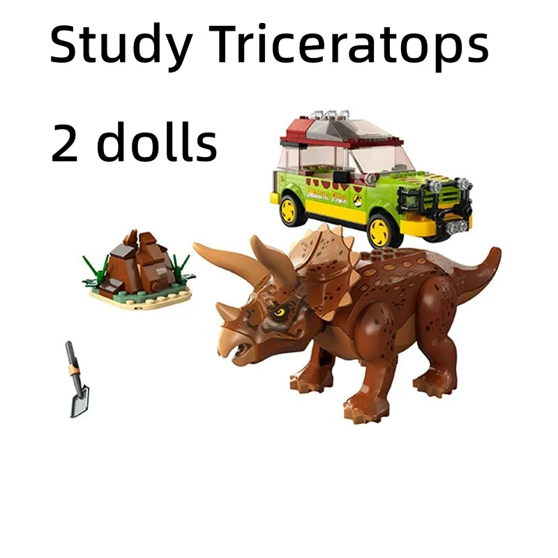 Jurassic World Park Trapping Triceratops Boys Building Blocks Assembling Children's Dinosaur Toy Gifts