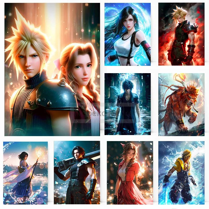 Game Final Fantasy Character Posters Prints Canvas Painting Final Fantasy Wall Art Pictures Home Room Video Game Decoration