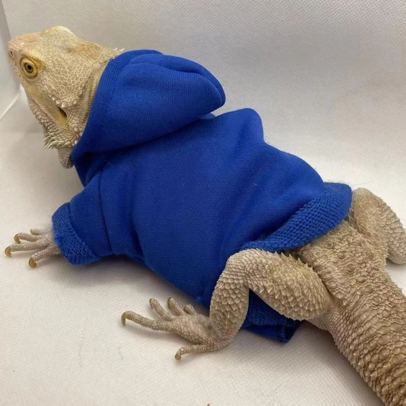 Bearded Dragon Sweater Jackets Warm Coat Hoodies Soft Touching Skin Protection for Reptiles Geckos Amphibians Apparel 6XDE