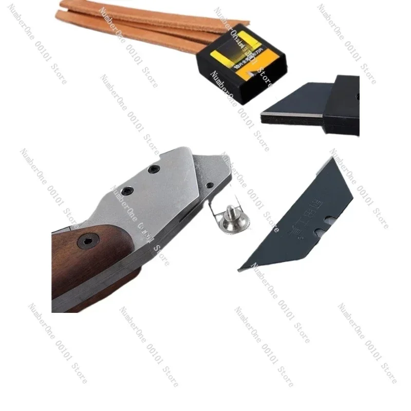 Leather Cutter Trapezoidal Handmade DIY Leather Leather Production Black Walnut Wooden Handle 0 Shaking 0 Deformation