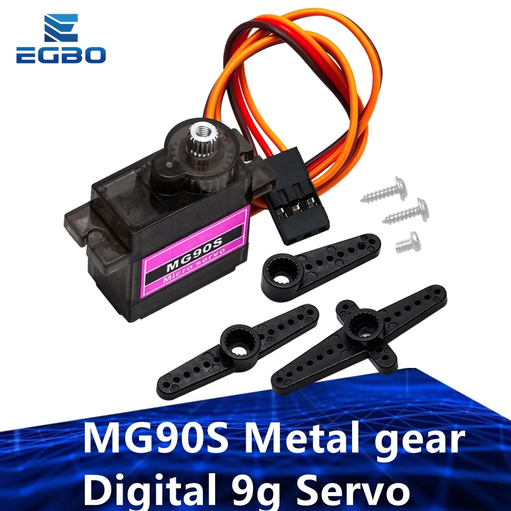 1~5PCS EGBO MG90S Metal gear Digital 9g Servo For Rc Helicopter plane boat car MG90 9G IN STOCK