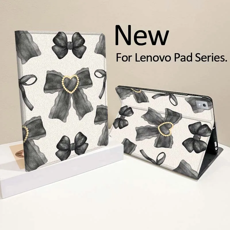 

Чехол с модным узором и черным бантом для Lenovo Pad Tab Legion Xiaoxin Y900 Y700 K10 M10 P11 3rd Pro GT Plus Gen, чехол для планшета