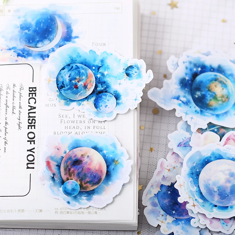 15PCS Planet Stickers Crafts And Scrapbooking stickers book Student label Decorative sticker DIY Stationery