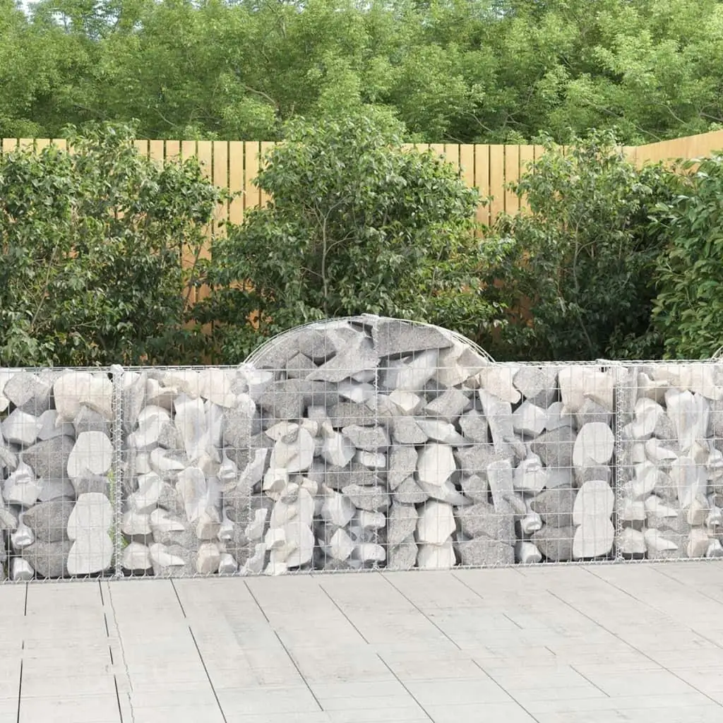 Galvanized Iron Arched Gabion Basket 200x30x80/100 cm for Outdoor Landscaping and Garden Decor