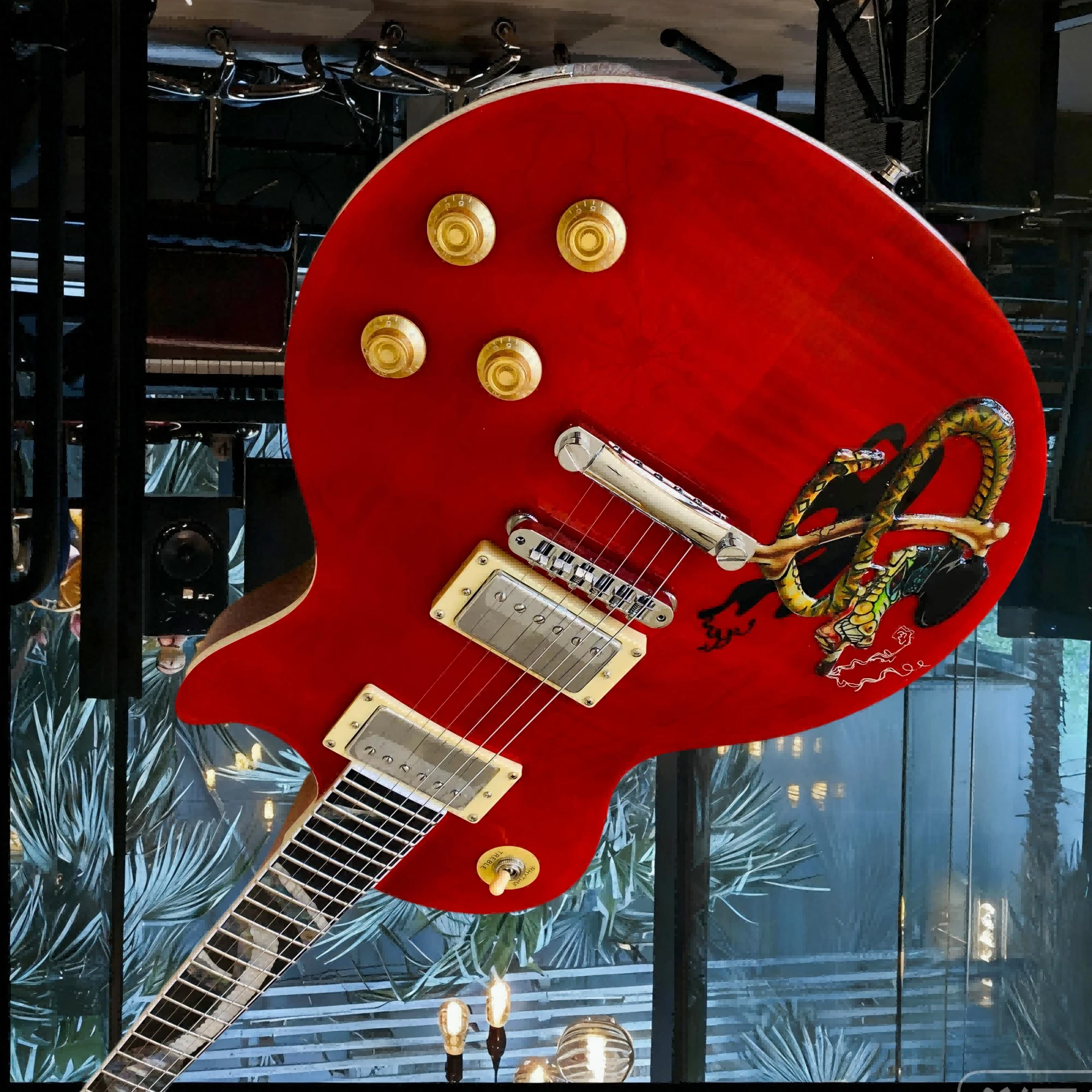 

Подарок Рождественская студия красная змея электрогитара корпус из красного дерева палисандр гриф Бесплатная доставка